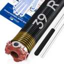 Right Hand WindRed Cone1.75" Garage Door Torsion Spring with Non-Slip Winding Bars & Gloves, Precision Electrophoresis Black Coated, for Replacement, MIN 16,000 Cycles (0.250x1.75''x39'')