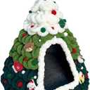 Knitted, Christmas Tree, Pet Bed, Cozy Handcrafted Cat & Small Dog Sleeping Nest, Easy to Knit, DIY (Medium, E)