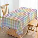 Hafangry Easter Buffalo Check Plaid Tablecloth Gingham Spring Party Decoration Rustic Kitchen Dining Room Table Cover (60" x 84")