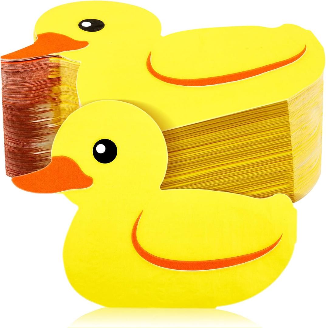 Henoyso 100 Pcs Rubber Duck Paper Napkins Cute Party Napkins Rubber Duck Party Supplies for Birthday Baby Shower Dinner Picnic Summer Table Decorations Favors