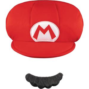 Nintendo Super Mario Brothers Mario Child Hat and Mustache, One Size Child