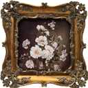 4x4 Small Vintage Picture Frame, Antique Bronze Gold Ornate Square Photo Frame, Wall Hanging or Tabletop Display, Decorative Floral Design Retro Home Decor, Photo Gallery Art