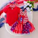 4th of July Baby Girl Outfits Newborn Clothes Cute Romper Tulle Suspender Skirt Headband 3pcs Summer Set 0-18 Months