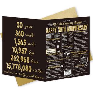 30 Year Anniversary Card for Couple Husband Wife, Funny 30th Anniversary Decorations Gifts for Men Women, Romantic Gifts for Thirtieth Years Wedding Valentines Birthday Anniversary Day