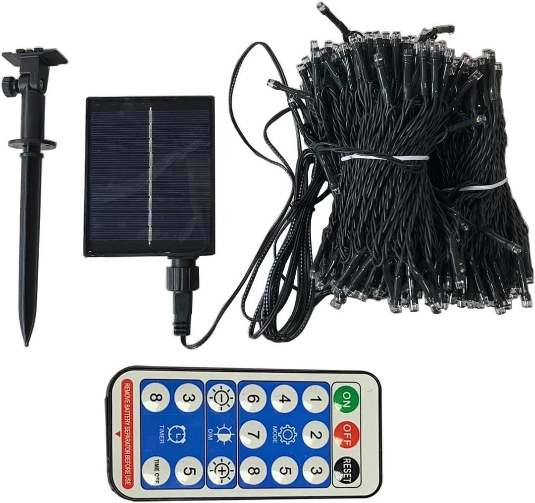 300 Led Solar Lights Outdoor Garden Fairy String Lights Christmas Tree Lights Patio Fence Wedding Party Decorative Waterproof 8 Modes with Remote (Multy Color)