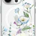 2 x for iPhone 13 Pro Magsafe Case, Magnetic Floral Blooms Design Cute Soft TPU Shockproof Protective for Girls Phone Women Cover