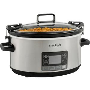 Crock-Pot 7-Quart Slow Cooker, Portable Programmable with Timer, Locking Lid, Stainless Steel; an Essential Kitchen Appliance, Perfect for Families and Gatherings