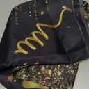 YinQin 180x120 cm Glitter Golden Black Happy Birthday Backdrops Banners Cloth 71x47 inch Bday Party Photography Backgrounds Shiny Black Gold Happy Birthday Sign Party Decorations for Girl Women