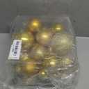 Senjie Gold Shatterproof Christmas Ball Ornaments, 32 Pcs, Plastic, Hanging, Christmas, Wedding