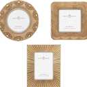 Classic Gold 1920s Mini Frame Set/Set of 3/2.5x2.5 & 2.5x3.5 In | For Tabletop Display | Perfect for Home Decor, Wedding, Graduation, Or Milestone Photos