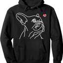 French Bulldog Love Frenchie Dog Mom Funny Girls Gift Pullover Hoodie (Small, Black)