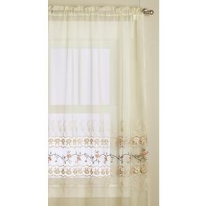 Editex Home Textiles Rose Garden Window Panel, 60 by 84-Inch, Ecru/Ecru