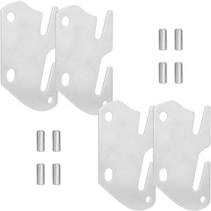 4 Pcs Bed Rail Hooks with 8 Pcs Mounting Pins,Bed Frames Hooks ,Replacement Bed Rail Clamps Parts,Bed Rail Fasteners, Bed Rail Hook Plates for Bed Accessories