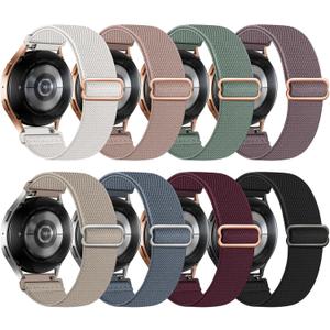 8 Pack Stretchy Bands Compatible with Samsung Galaxy Watch 7 6 5 4 40mm 44mm/Galaxy 5 Pro 45mm/6 4 Classic 46mm 42mm 43mm 47mm/Active 2, 20mm Nylon Elastic Watch Strap Sport Wristbands for Women Men