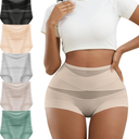 Womens Cotton Tummy Control Underwear High Waisted Boyshorts Soft Stretch Boxer Briefs Full Coverage Panties Shapewear XXL