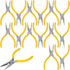 15 Pack Mini Needle Nose Pliers, 5 Inch Thin Needle Nose Pliers, Small Spring Loaded Nose Pliers for Precision Crafting, Jewelry Making & More