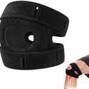 Knee Brace for Women Men,Patellar Pad Realign Knee Joint While You Move, Adjustable Tendon Support Sleeve Braces for Meniscus,Osteoarthritis, Orthopedic, Knee Support for Athletes (Black-2 Pack) Size L