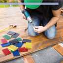 Pangda 300 Pieces Structural Tile Plastic Shims for Leveling 1/13'', 1/9'', 1/7'', 1/5'', 2/5'' Plastic Flat Furniture Shims for Toilet Door, Yellow Red Black Green and Blue