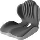 Ergonomic L-Shaped Memory Foam Seat Cushion for Car and Office Chair, Coccyx Support Cushion for Back and Hip Pain Relief, Universal Cushion for Car Seat, Wheelchair, Gaming Chair, Gray