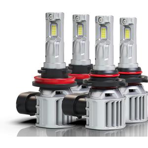 NINEO 9005 H11 Fog Light Combos, 600% Super Bright Wireless, Pack of 4