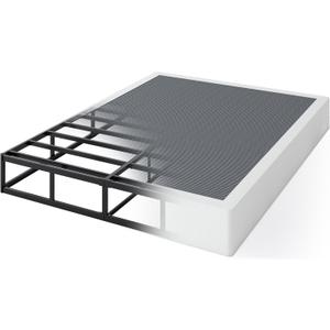 9 Inch High Profile Box Spring, Sturdy Metal Frame Mattress Foundation, Easy Assembly, Quiet & Noise-Free, Queen Size
