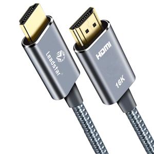 16K HDMI 2.2 Cable 6ft, 96Gbps High Speed, 16K@60Hz 8K@120Hz 4K@480Hz HDMI Cord with eARC, HDCP 2.2&2.3,HDR10, eARC, VRR & ALLM, Braided HDMI for PS5, Xbox Series X, Gaming PC, TV, Monitor, Projector