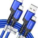 JSAUX Micro USB Cable for Android, (2-Pack 6.6FT) Kindle Charger Cord Replacement, Nylon Braided USB Micro Charging Cable Compatible with Galaxy S7 S6 J7 Edge Note 5, Kindle, MP3-Blue