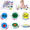 BeneSesqiu 26pcs Letters Floating Alphabet Bath Toys Ring, Mold Free Bathtub Toys Water Pool Toys Set with Mesh Bag for Kids Babies Toddlers Ages 2 3 4 - Preschool ABC Learning Educational Gifts