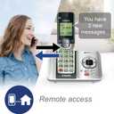 VTech CS6529-2 2-Handset Cordless Phone with Answering Machine, Caller ID/Call Waiting, DECT 6.0, Handset Speakerphone, Silver/Black