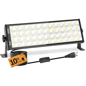 YAYIT 180W LED Shop Lights with 10FT Cord, Swtich, Aluminum 20000LM Ultra-Bright Garage Light, 5000K Daylight, IP66 Waterproof Bay Lighting for Garage, Workshop, Warehouse, Outdoor (1 Pack)