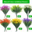 Grunyia 24 Bundles Artificial Flowers for Outdoor Decoration UV Resistant Fake Plastic Plants Faux Boston Fern Artificial Greenery for Summer Indoor Outdoor Garden Patio Window Box Kitchen Home Decor