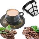 Reusable 4 Cone Coffee Filter, Permanent Filter Basket for 8-12 Cup Coffee Makers, Filter #4 Cone Coffee Filter for Brew Coffee Maker, Permanent Filter for Coffee Bar Brewer Accessories, 2 Packs