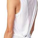 Bestisun Workout Athletic Shirts Mesh Sports Dance Tops Yoga Clothes (White, L)