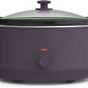 bella 6.0 Qt Manual Slow Cooker, Ceramic Nonstick Coating, 3 Temperature Settings, Dishwasher Safe Stoneware Pot and Tempered Glass Lid, Cool Touch Handles & Tangle Free Cord Wrap, Plum
