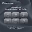 Tencel Sheet Set Queen Size, 100% Eucalyptus Lyocell, Breathable & Cooling Sheets, Deep Pocket Up to 16 Inch, Silky Soft, Ideal for Hot Sleepers - 4PC (Queen, Dark Grey)