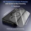 Magnetic for iPhone 13/14 Case,[Screen Protector] [Compatible with MagSafe][Military Grade Drop Protection][Heavy Duty Protection][Shockproof] 2-Layer Durable Bumper Phone Case 6.1"-Black