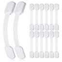 4our Kiddies 14 Pack Baby Proof Cabinet Latches, Childproof Drawer Latches with 12 Extra 3M Adhesives, Adjustable No Drilling Child Safety Cabinet Locks Straps Baby Drawer Locks for Kids Baby Safety