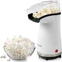 Nostalgia 16 Cup Hot Air Popcorn Maker | Makes Hot, Healthy Popcorn, No Oil Needed | Measuring Cap for Kernels Included | Stainless Steel |White