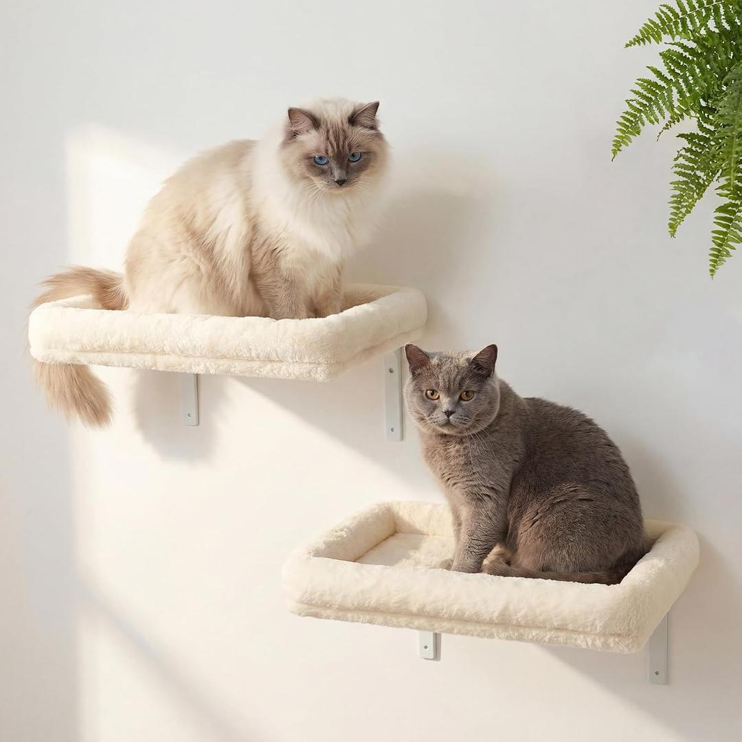 Veehoo Cat Wall Shelves for Large Cats, 2-Pack Cat Shelf for Climbing