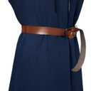 Runcati Mens Pirate Costume Tunic Renaissance Medieval Knight Warrior Sleeveless Lace Up Shirts Viking LARP Halloween Tabard (Blue, L)