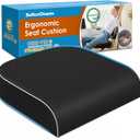 Seat Cushion, Memory Foam Office Chair Cushions for Long Sitting Hours, Chair Pad for Sciatica, Coccyx, Tailbone, Hip Pain & Pressure Relief, Office, Home, Car Seats, Airplane, Black/Large