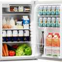 Kismile 4.41 Cu Ft Mini Fridge with Freezer, Reversible Door Compact Refrigerator with Adjustable Thermostat, Quiet & Energy Efficient Small Refrigerator for Bedroom, Office, Dorm, Apartment, White