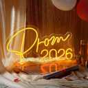 Rossesay Prom 2026 LED Neon Sign 20 x 10.6 Inch Graduation Party Decorations Congrats Graduate Lighted Wall Art Prom 2026 Congratulations Sign for Birthday Wedding Graduation Party Gift Wall Decor
