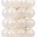 Sea Team 24-Pack Christmas Ball Ornaments with Marble Texture, Decorative Hanging Baubles, Shatterproof Plastic Decorations for Xmas Tree, Wreath, Garland, 60mm/2.36 Inches, Cream