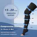 Compression Stockings for Women & Men, 2 Pairs 15-20mmHg Thigh High Compression Socks for Varicose Veins, Swelling, LARGE