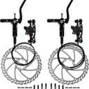 Hydraulic Brakes, MT200 Hydraulic Brakes for Ebike, 160mm/6.3-in Discs Bike Parts Dual-Piston Hydraulic Disc Brake Kit Aluminum Alloy Parts with Tools, Folding Bike/Ebike/Scooter/Fat Bike