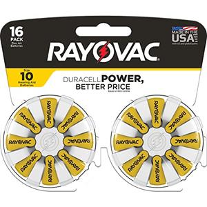Rayovac Size 10 Hearing Aid Batteries (16 Pack)