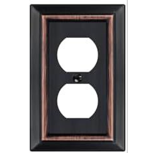 Dyekou Metal Wall Plate for Electrical Outlets, Decorative Aged Bronze Switch Plates Outlet Cover, Light Switch Cover Plate, Duplex Outlet, 1 Pack)