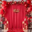 10x10ft Red Backdrop Curtain Panels for Parties - Wrinkle Free Polyester Photo Curtain Backdrop Wedding Back Drop Fabric Drapes for Party Decorations Background for Photography