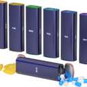 Weekly Pill Organizer 2 Times a Day, KANGYAN Aluminum Alloy Travel Pill Box 7 Day, Am Pm Twice Daily Pill Case, Pill Holder Container for Vitamin, Medicine, Supplement, Fish Oil